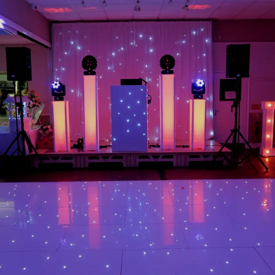 12x12 Ft Black and White Acrylic Portable Waterproof LED Starry Dance Floor