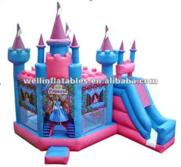 2014 inflatable princess castle / bounce castle with slide / inflatable bouncy slide