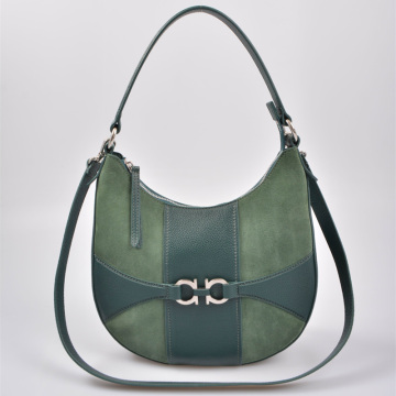 Sling Hobo bag Green Large Leather Bag