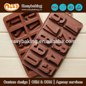 New arrival custom number silicone choclate and ice molds