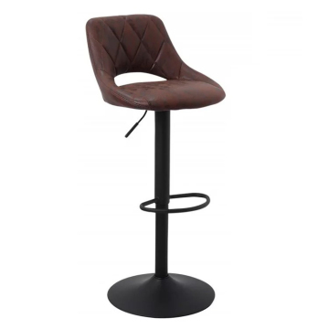 Modern Style Home Bar Furniture: Black Finish Swivel Base Bar Stool with Upholstery