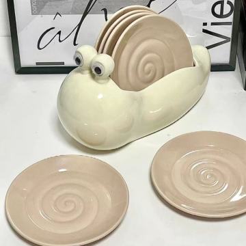 Creative Cartoon Snail-Shaped Plate for Kids