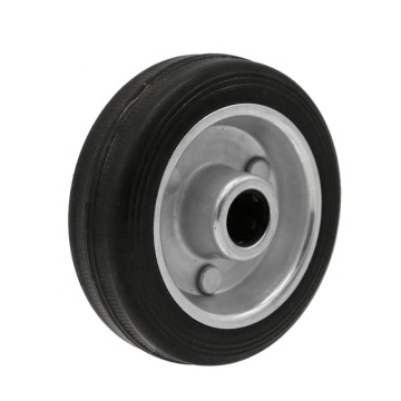 6 Inch Heavy Duty Black Rubber Can Trash Bin Conveyor Roller Caster Warehouse Trolley with Large Single Wheel