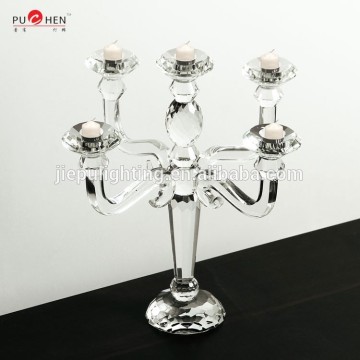 popular 5 arms generous crystal candlestand candelabrum for dining table centerpiece