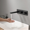 New Brass Commercial Black Wall Mounted Basin Faucet