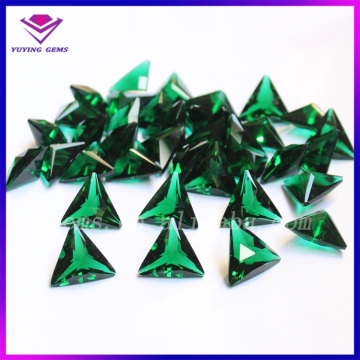 Alibaba Hot Sale Emerald Green Glass Triangle Shape Synthetic Glass Stone Jewelry