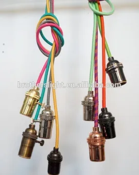 Any Color Custom Pendant Lighting- Bare Bulb Edison Lamp Modern Industrial Chandelier- Hardwired or Plug In Vintage Antique Cord