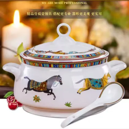 Wholesale European High-Quality Bone China Horse Design Tableware Set