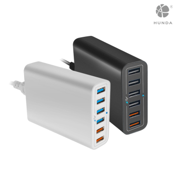 Double QC2.0 plug 60W 12A 6 port USB quick charge 2.0 adapter charger