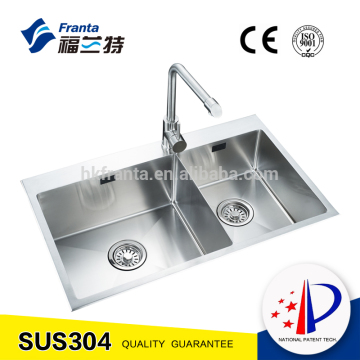 double bowl steel handmade deep sink