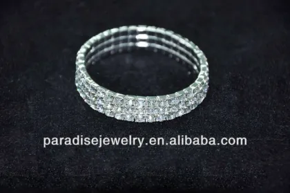 3 row fashion jin hua jewelry rhinestone stretch crystal bracelet BR-10003
