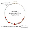 Natural Stone Red Agate Crystal Abacus Beads Necklaces