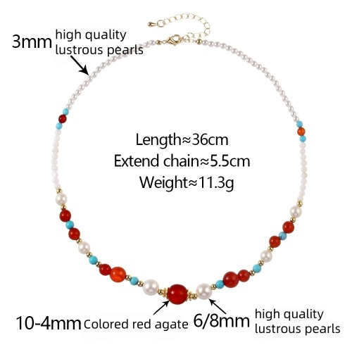 Natural Stone Red Agate Crystal Abacus Beads Necklaces