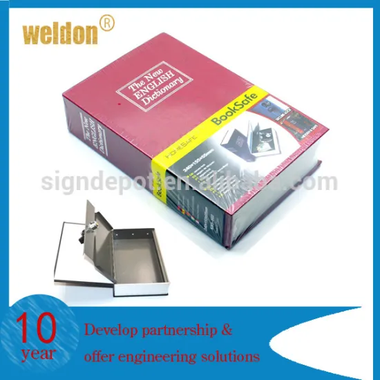 Red Security Dictionary Cash Metal Jewelry Homesafe Key lock Book Storage Box