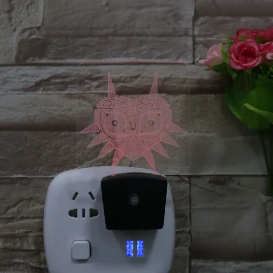 3D Owl Shape Wall Plug Light Sensor Night Light for Kids Room (US/EU Plug)