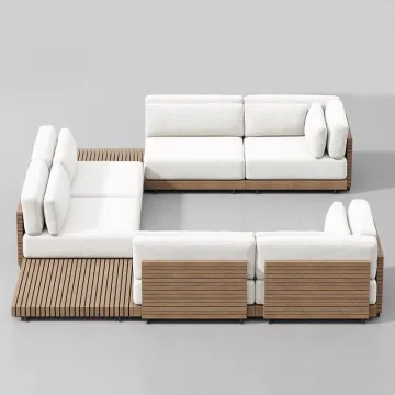 Luxury Patio Furniture: Outdoor Teak Sofa Set for Garden Leisure