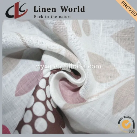101 14*14 50*54 53/54" Printed 100%Linen Fabric