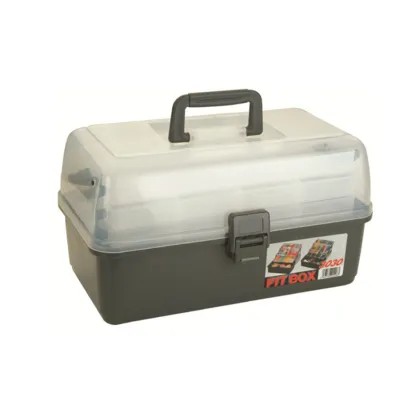 Plastic Fish Tackle Box 3-Tray Fishing Bait Organizer Case