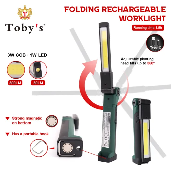 Factory Direct 800lm Portable Magnet LED Work Light - Rechargeable and Slim Design for Inspection and Working