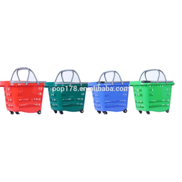 different colors plastic basket for supermarket