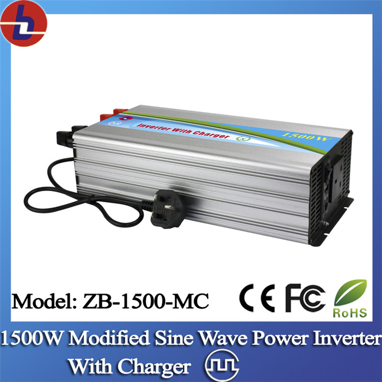 1500W 24V DC to 110/220V AC Modified Sine Wave Power Inverter with Charger