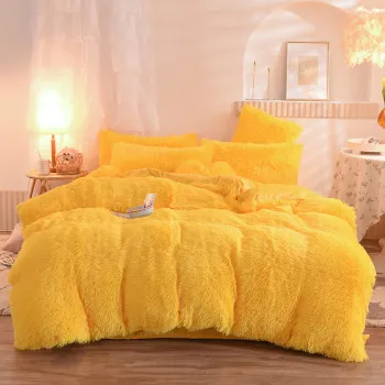 Soft Shaggy Plush Quilt Cover: Luxury Wholesale Winter Plush Fluffy Bedding Set
