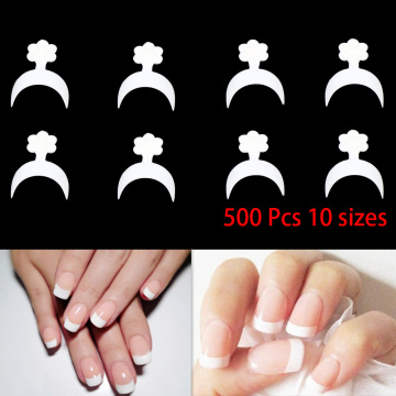 Hot Sale 500Pcs/set Short White French Manicure Wrap Nail Tips False Nail Wraps Acrylic Nails Beauty Nail Art Tools