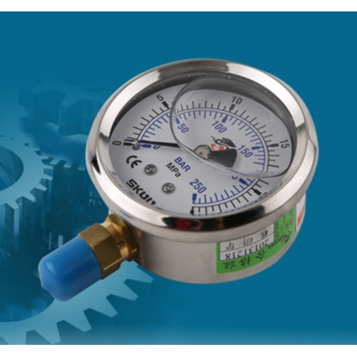 Visual hydraulic pressure gauge without cover