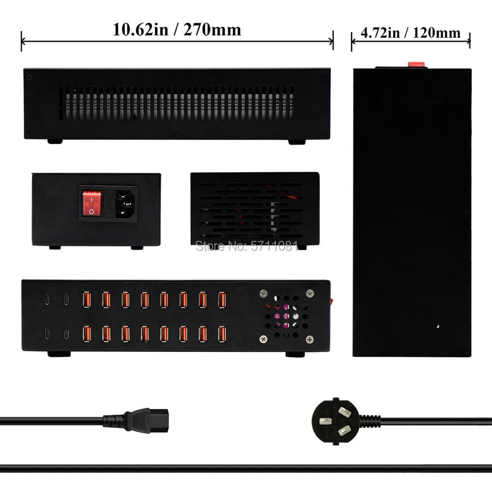 Multi-port USB-A&USB-C charger dimensions