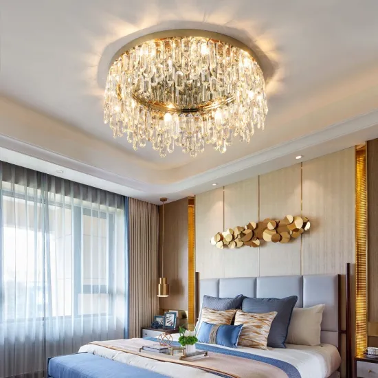 Modern Luxury Gold Crystal Glass Ceiling Lamp for Home Living Room Decoration