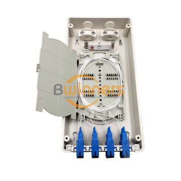 กล่องแจกจ่าย FTTH ที่แข็งแกร่งซึ่งมีอะแดปเตอร์ SC และแกนไฟเบอร์ 12 แกน
