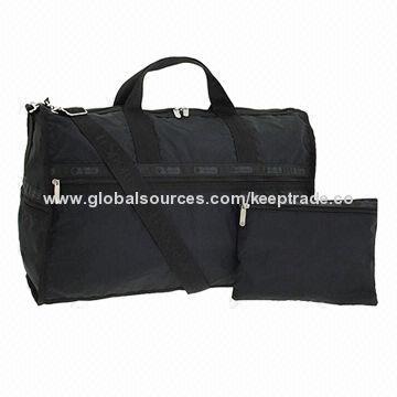 Hiking Shoulder Bag, Made of Nylon with Canvas Trim