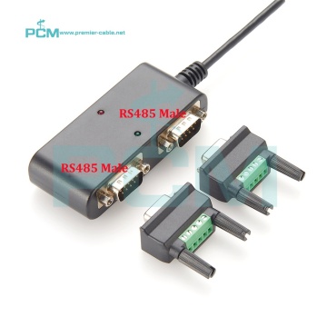 USB Dual RS485 DB9 Male Serial Interface Industrial Converter Cable - 2 Channels