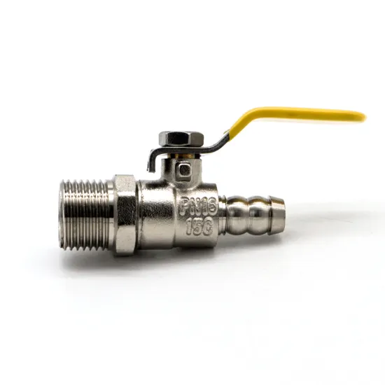 PN16 gas valve with butterfly handle nickel plated mini ball valve 1/2" male