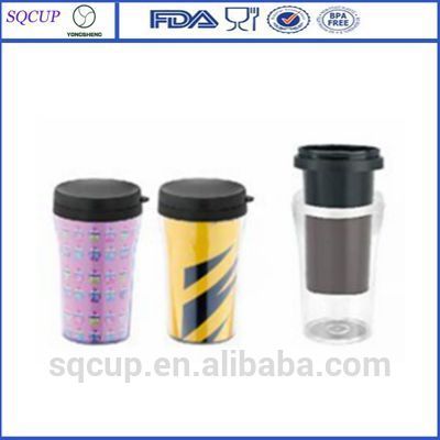 Promotional paper insert double wall plastic cups