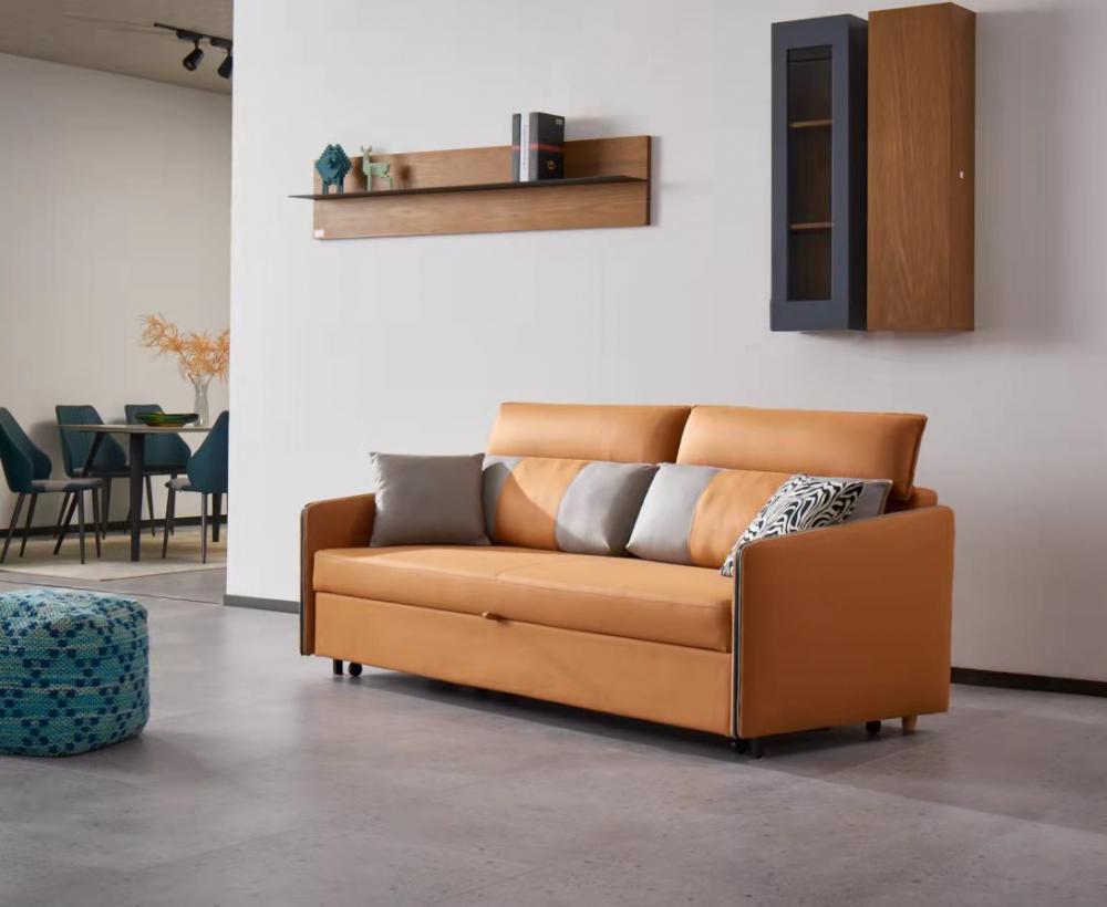 Durable Tech Fabrics Orange Sofa Beds
