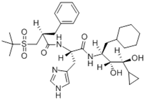 1H-Imidazole-5-propanamide,N-[(1S,2R,3S)-1-(cyclohexylmethyl)-3-cyclopropyl-2,3-dihydroxypropyl]-a-[[(2S)-2-[[(1,1-dimethylethyl)sulfonyl]methyl]-1-oxo-3-phenylpropyl]amino]-,( 57263697,aS)- CAS 126222-34-2