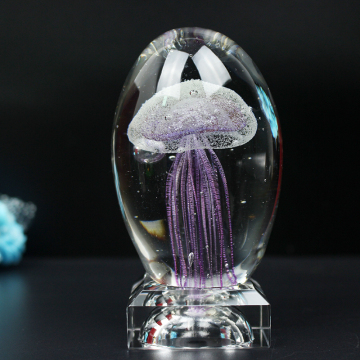 Crystal Craft Decorative Jellyfish Paperweight - Unique Birthday Gift
