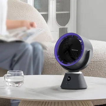 New 2-in-1 Mini Fashion Swing Head USB Rechargeable Emergency Electric Portable Fan and Night Light Display for Bedroom & Camping