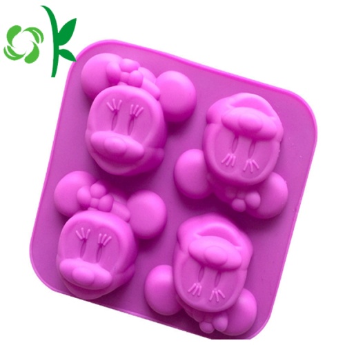 Silicone 4 lỗ chuột MInnie xà phòng mới đến khuôn