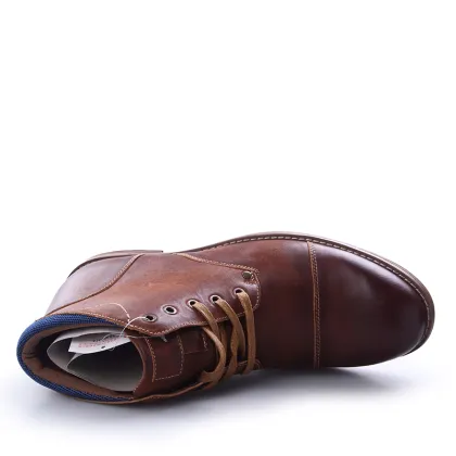 red genuine leather vamp fashion style mens ankle boots