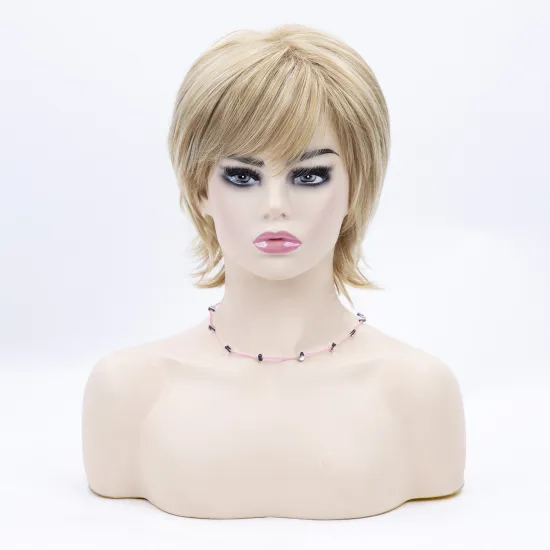 Wholesale vendors blonde Short Straight natural wig Synthetic hair Wigs for Women