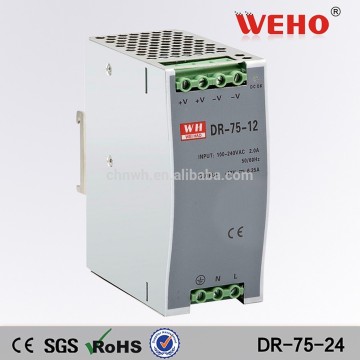230vac to 24vdc 75W single output din rail power supply with CE ROHS approval