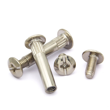 Zhixin Factory 304 Stainless Steel Combination Rivet Mechanical Screw with Cross Pan Head, Male and Female Rivets, Knurled Design