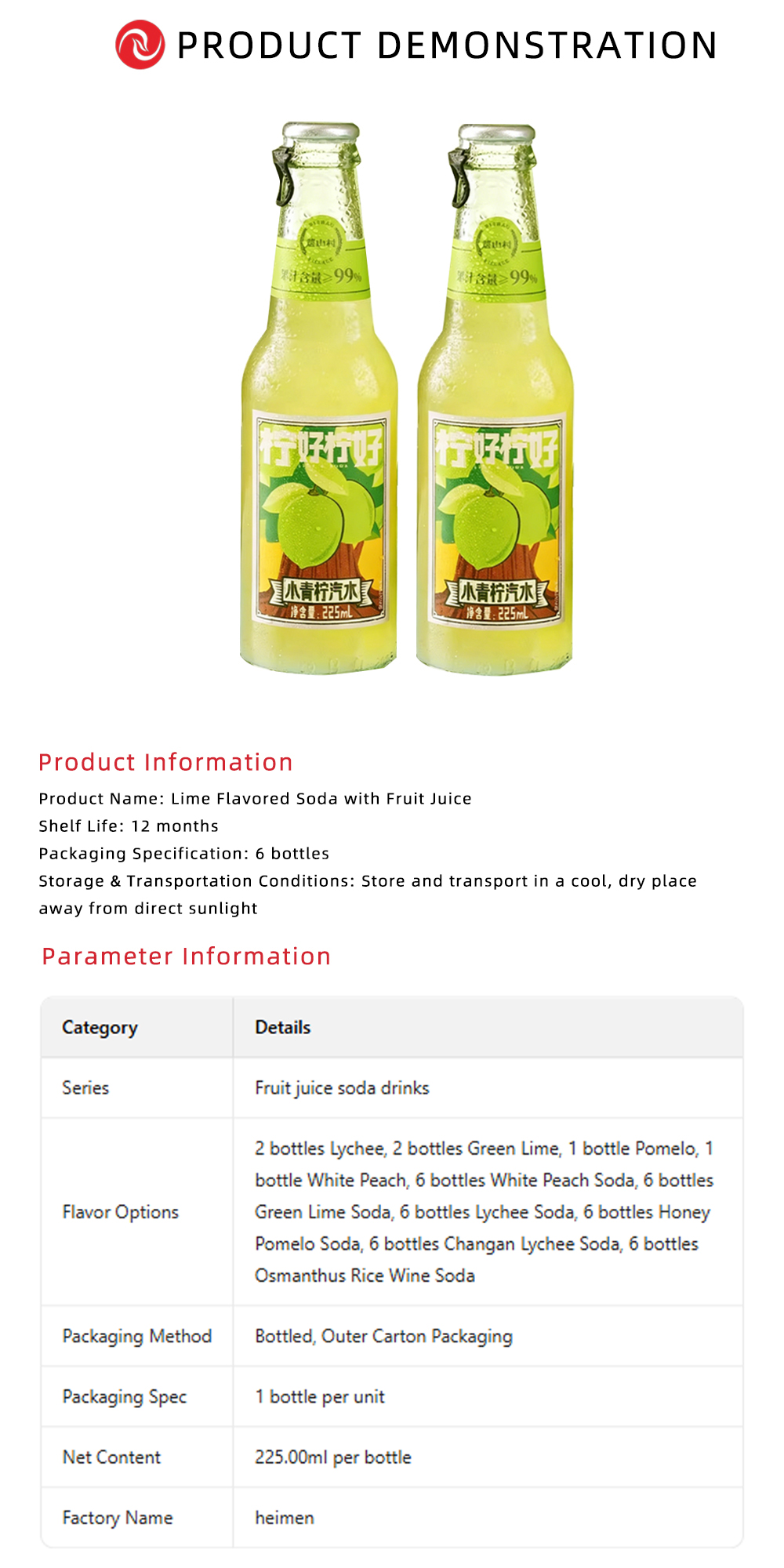 Refreshing Lime Sparkling Beverage x