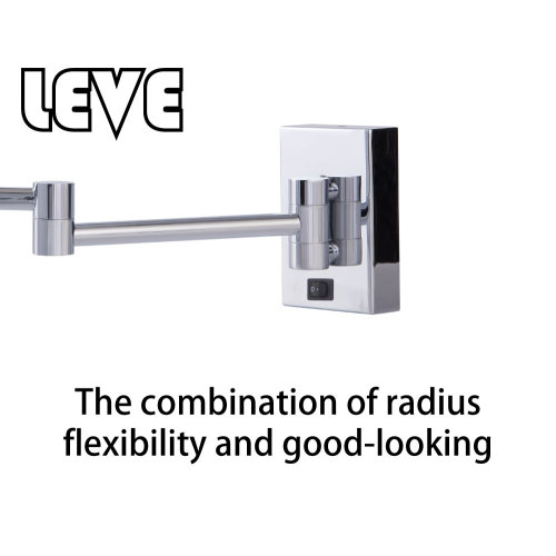 Square two arms lighted wall mirror