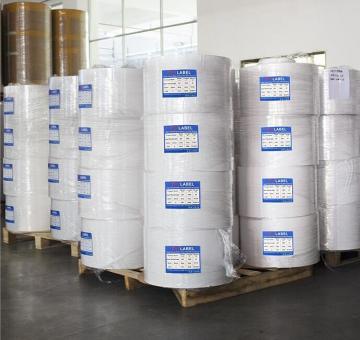 70GSM 75 GSM Άμεση θερμική επικάλυψη αυτοκόλλητο αυτοκόλλητο υλικό χαρτιού jumbo ετικέτα θερμική ετικέτα jumbo roll