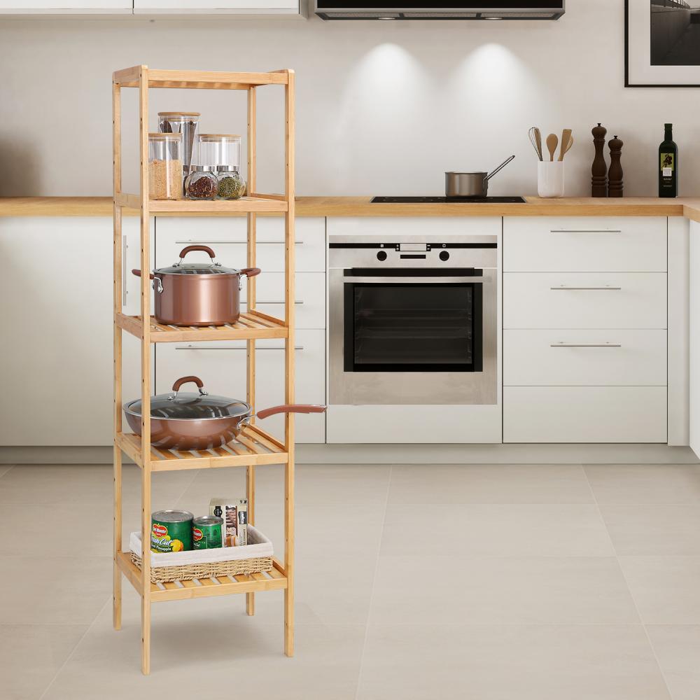 Bamboo Kitchen Rack 5 Tier Unit Adjustable