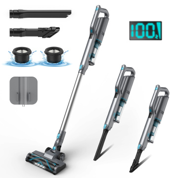 2024 Cordless Stick Vacuum Cleaner with 2200mAh*8 Rechargeable, 28kpa - Ideal for Home, Kitchen, Hard Floor & Carpet