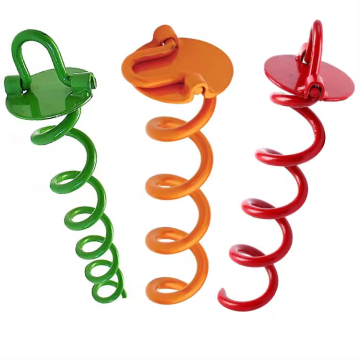 Heavy Duty Trampoline Ground Anchors for Dog Tie-Downs - 10 Inch Steel Spiral Stakes